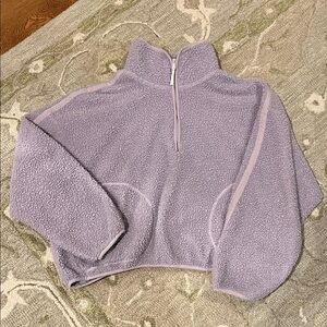 Old Navy Lavender Fleece Quarter-Zip Pullover